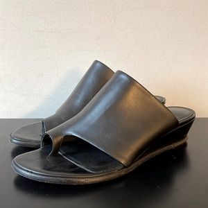 Vince black short wedge sandals size 38